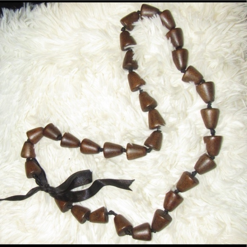 Handmade wooden statement necklace